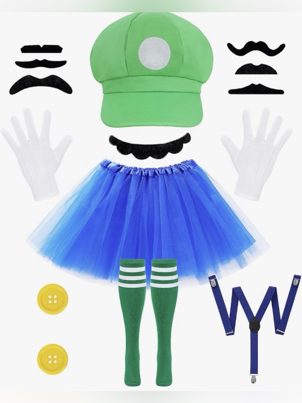 Retro Plumber Costume Set Adult Women, One size, NWT